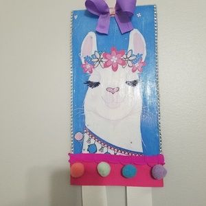 Llama handmade hair bow holder